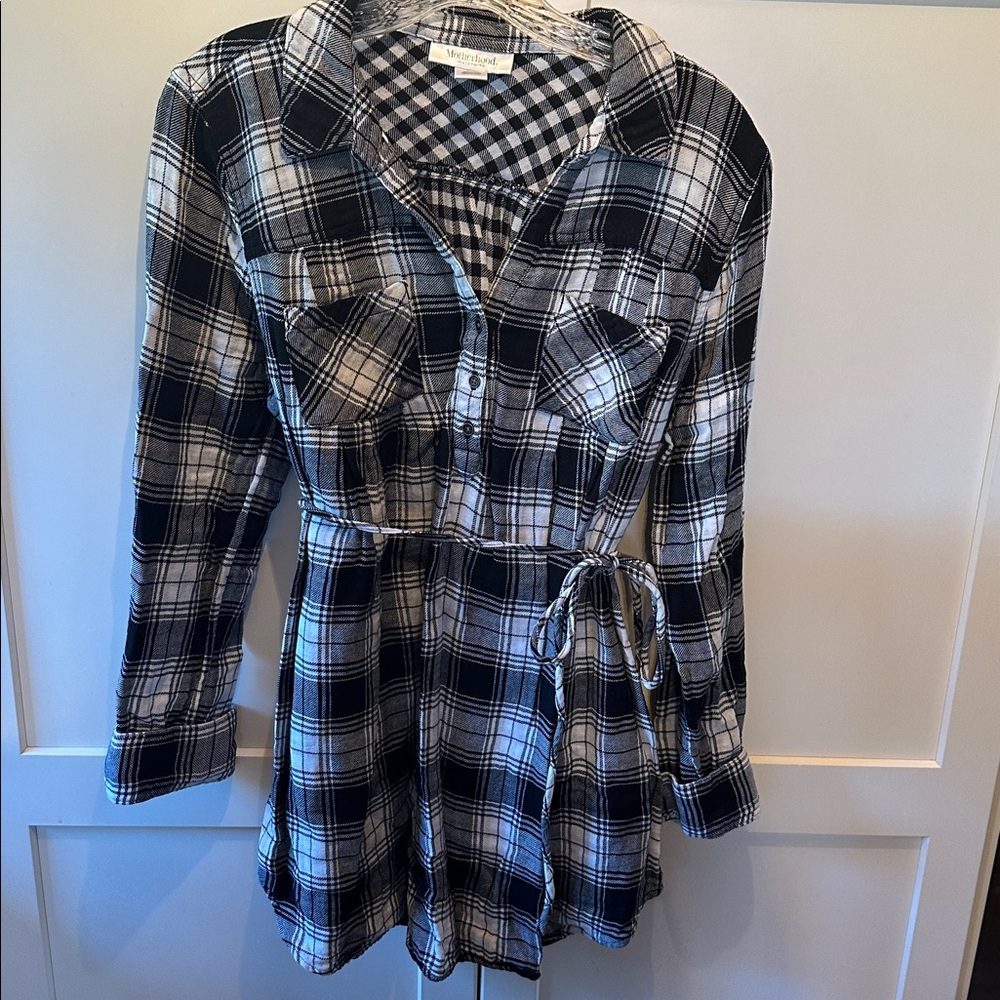 Motherhood Black and White Checkered Dress